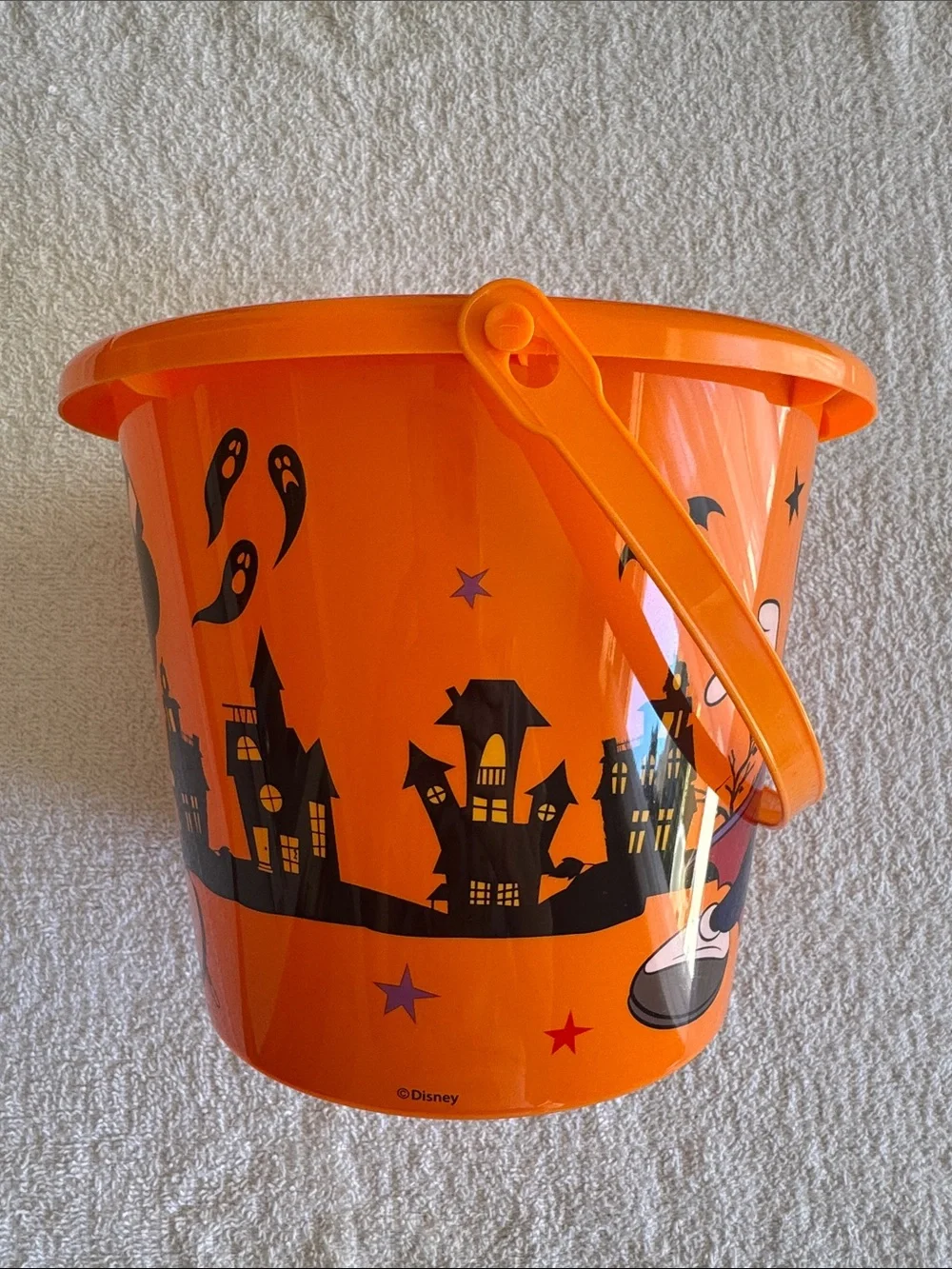 Disney Orange Mickey Mouse Halloween Treat Candy Bucket